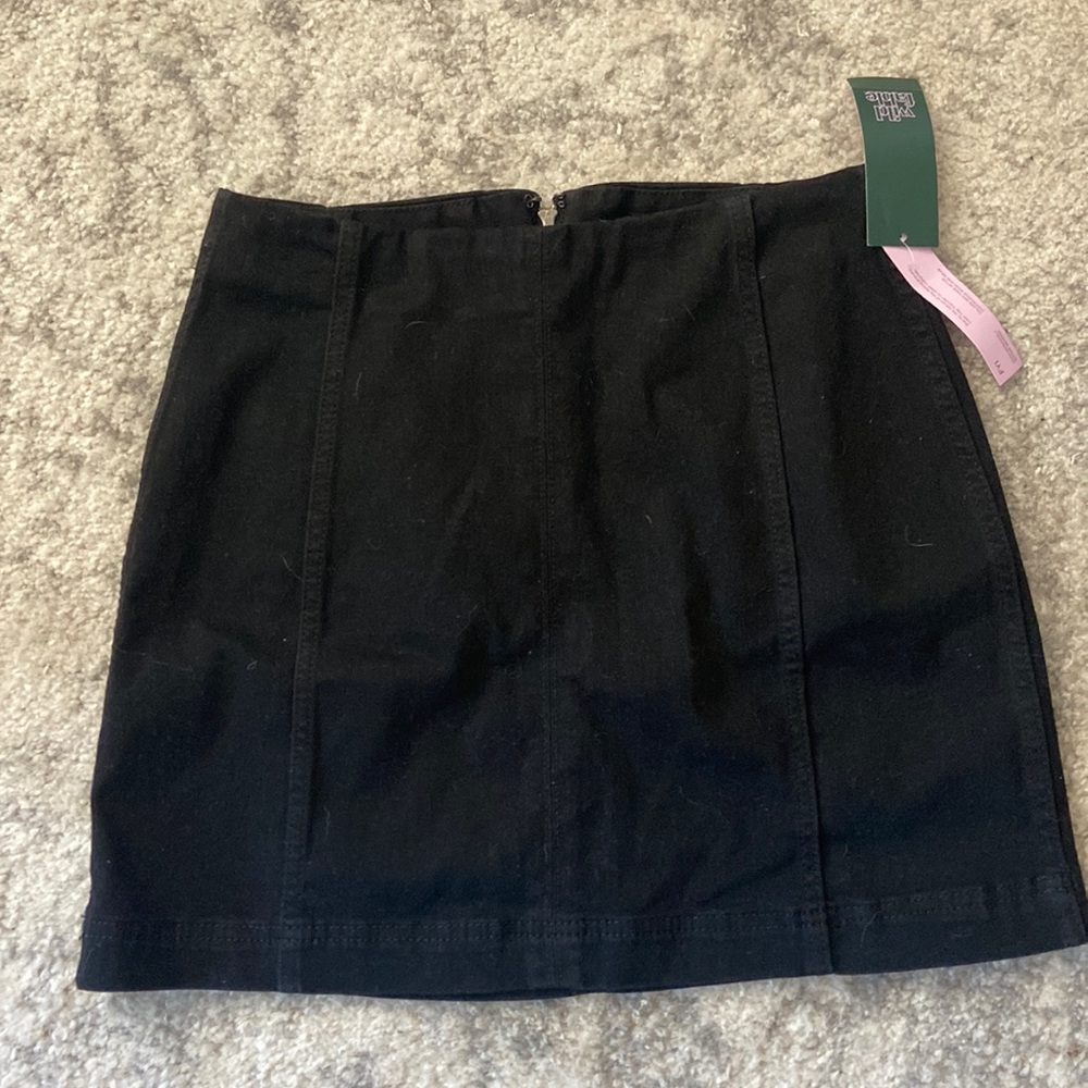 Black high waisted mini skirt